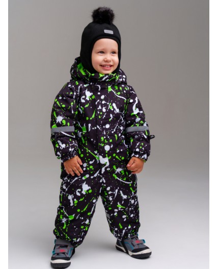 Комбинезон детский текстильный с полиуретановым покрытием для мальчиков черный,белый