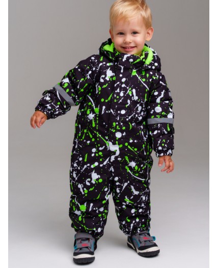 Комбинезон детский текстильный с полиуретановым покрытием для мальчиков черный,белый