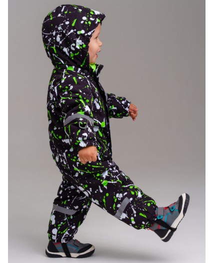 Комбинезон детский текстильный с полиуретановым покрытием для мальчиков черный,белый