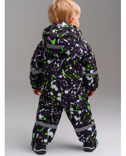 Комбинезон детский текстильный с полиуретановым покрытием для мальчиков черный,белый
