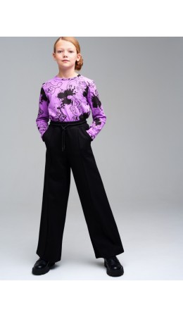 Брюки трикотажные для девочек черный