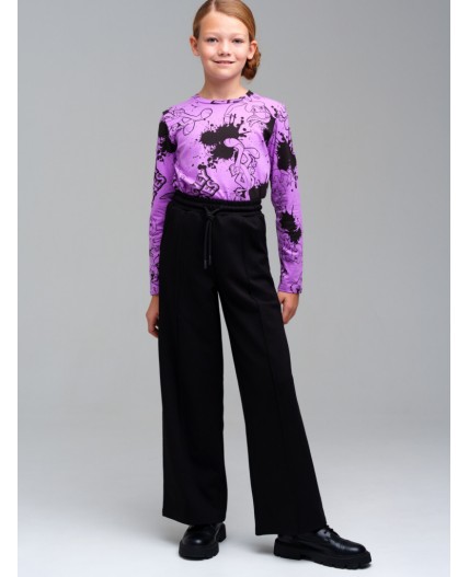 Брюки трикотажные для девочек черный