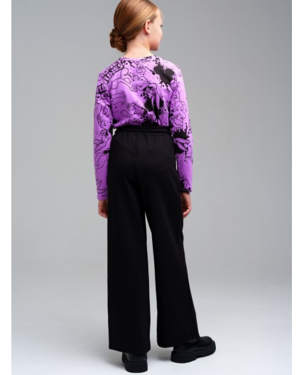 Брюки трикотажные для девочек черный