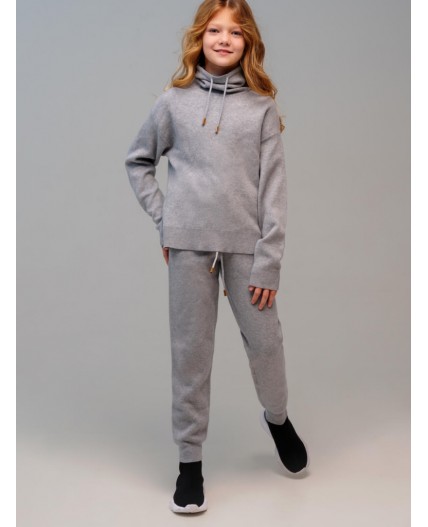 Комплект трикотажный для девочек: джемпер, брюки серый