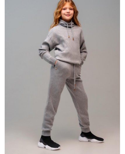 Комплект трикотажный для девочек: джемпер, брюки серый