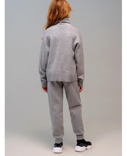 Комплект трикотажный для девочек: джемпер, брюки серый