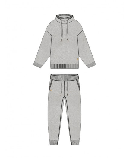 Комплект трикотажный для девочек: джемпер, брюки серый