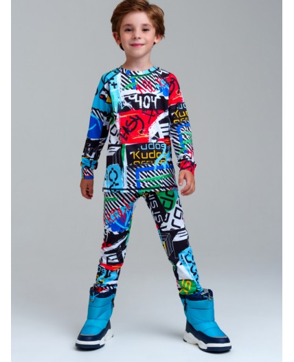 Термокомплект трикотажный для мальчиков: брюки, толстовка для эпизодического использования разноцветный