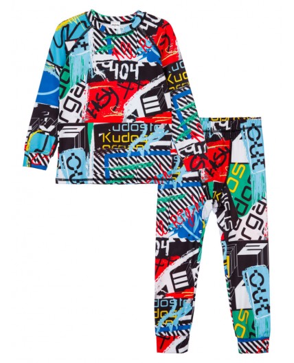 Термокомплект трикотажный для мальчиков: брюки, толстовка для эпизодического использования разноцветный