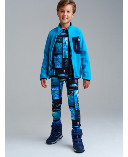 Термокомплект трикотажный для мальчиков: брюки, толстовка для эпизодического использования черный,синий