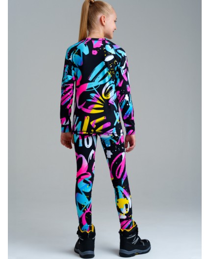 Термокомплект трикотажный для девочек: брюки, толстовка для эпизодического использования разноцветный