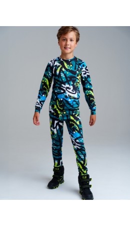 Термокомплект трикотажный для мальчиков: брюки, толстовка для эпизодического использования черный