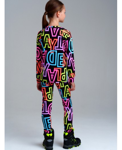 Термокомплект трикотажный для девочек: брюки, толстовка для эпизодического использования разноцветный