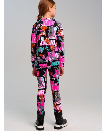Термокомплект трикотажный для девочек: брюки, толстовка для эпизодического использования разноцветный