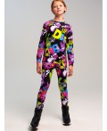 Термокомплект трикотажный для девочек: брюки, толстовка для эпизодического использования разноцветный