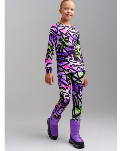 Термокомплект трикотажный для девочек: брюки, толстовка для эпизодического использования разноцветный