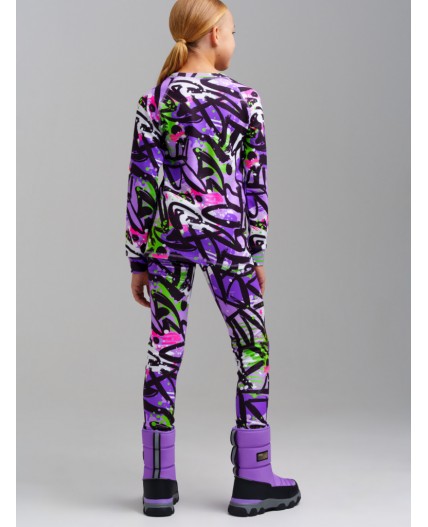 Термокомплект трикотажный для девочек: брюки, толстовка для эпизодического использования разноцветный