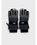 Перчатки текстильные для мальчиков черный,серый