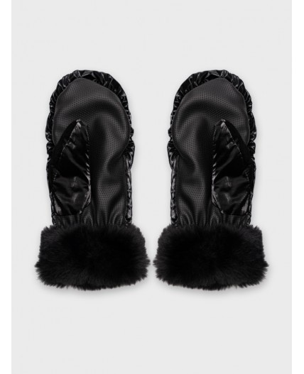 Варежки текстильные для девочек черный