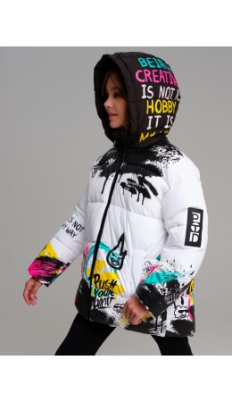 Куртка текстильная с полиуретановым покрытием для девочек разноцветный