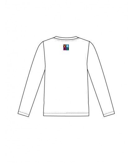 Фуфайка трикотажная для девочек (футболка с длинными рукавами) белый