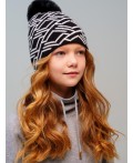 Шапка трикотажная для девочек черный