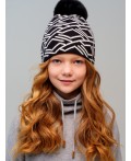 Шапка трикотажная для девочек черный