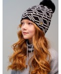 Шапка трикотажная для девочек черный
