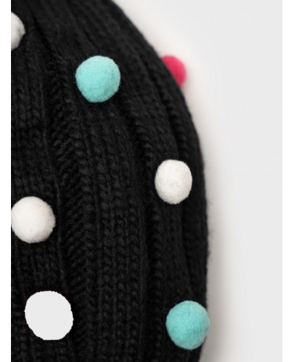 Комплект трикотажный для девочек: шапка, снуд разноцветный