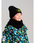 Комплект трикотажный для девочек: шапка, снуд черный