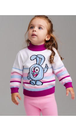 Джемпер детский трикотажный для девочек разноцветный