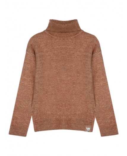 Свитер трикотажный для девочек коричневый