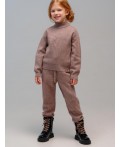 Комплект трикотажный для девочек: джемпер, брюки коричневый