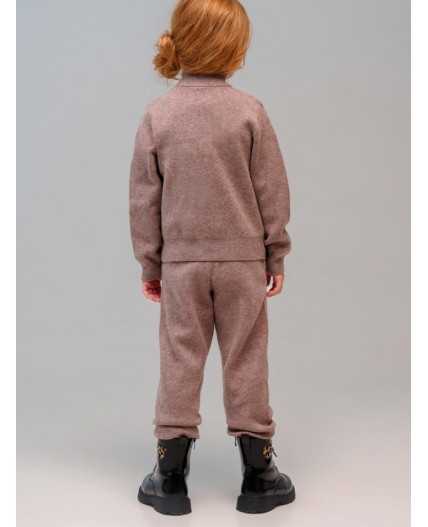 Комплект трикотажный для девочек: джемпер, брюки коричневый