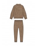 Комплект трикотажный для девочек: джемпер, брюки коричневый