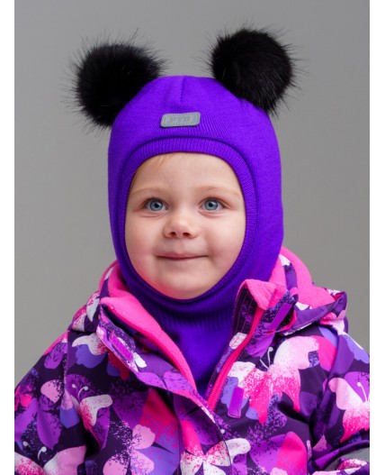 Шапка детская трикотажная для девочек лиловый