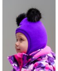 Шапка детская трикотажная для девочек лиловый