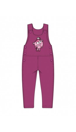 Полукомбинезон детский трикотажный для девочек бордовый