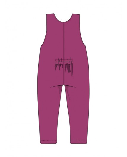 Полукомбинезон детский трикотажный для девочек бордовый