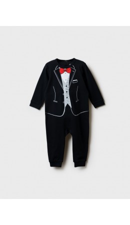 Комбинезон детский трикотажный для мальчиков черный