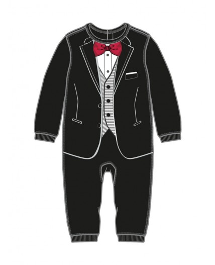 Комбинезон детский трикотажный для мальчиков черный
