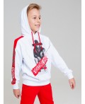 Толстовка трикотажная для мальчиков белый,красный