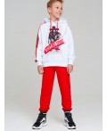 Толстовка трикотажная для мальчиков белый,красный