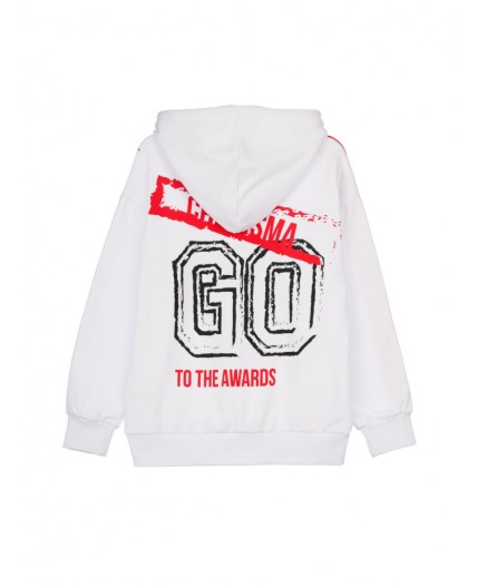 Толстовка трикотажная для мальчиков белый,красный