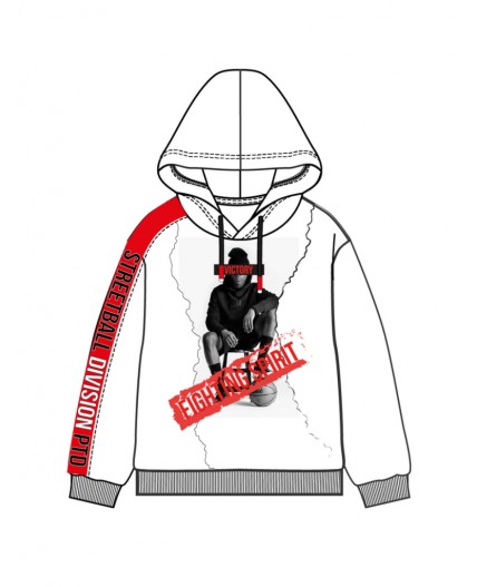 Толстовка трикотажная для мальчиков белый,красный