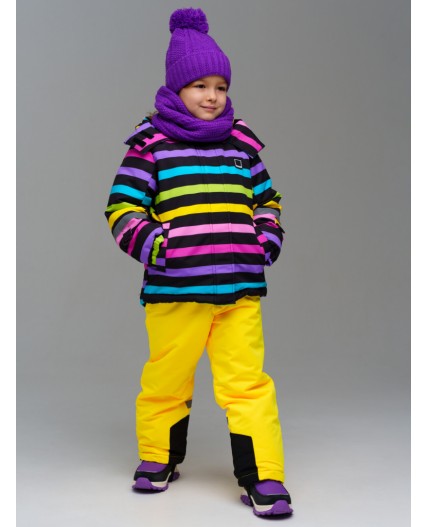 Комплект трикотажный для девочек: шапка, снуд лиловый