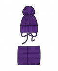 Комплект трикотажный для девочек: шапка, снуд лиловый