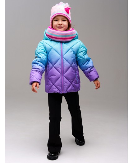 Комплект трикотажный для девочек: шапка, снуд разноцветный