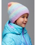 Шапка трикотажная для девочек разноцветный
