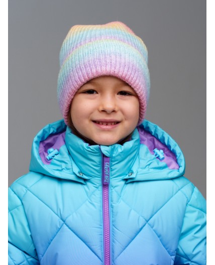 Шапка трикотажная для девочек разноцветный